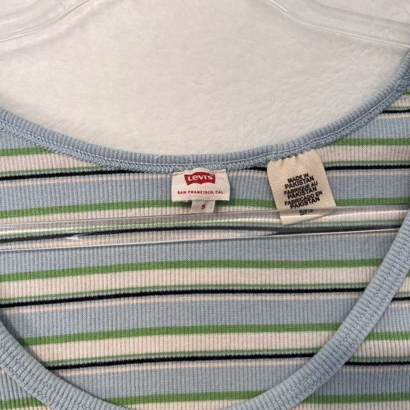 Vintage Levi’s Stripped Baby Tee Shirt Y2K Size Small - Picture 2 of 5